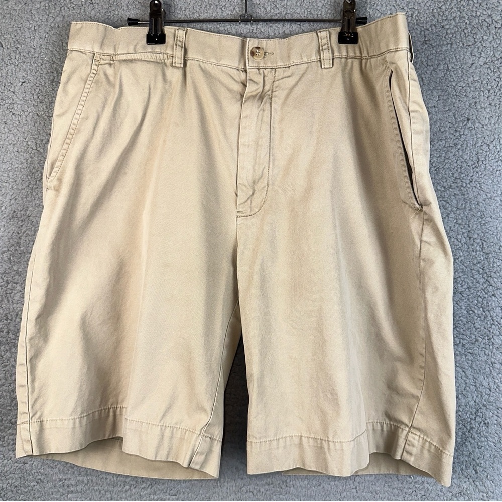 Polo by Ralph Lauren Shorts Mens 36 Khaki Prospect Navy Pony Cotton Golf Flat
